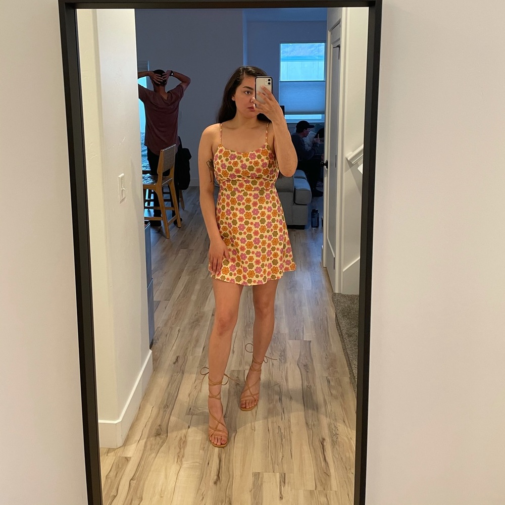 Verge Girl Retro Floral Tie Back Mini Dress